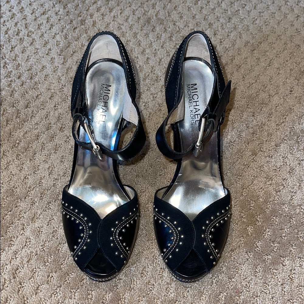 Michael Kors Black Stiletto Heels with Ankle Straps